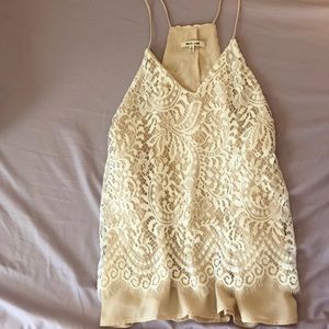 Bleuh Ciel White Lace, Flowey Tank